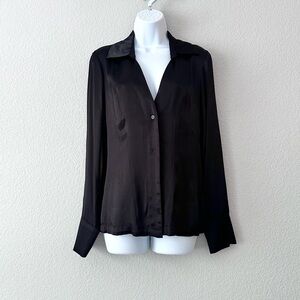 Elegant Satin Button Down Top